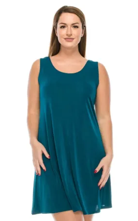 019- Jostar Slinky Sleeveless Short Dress- Teal