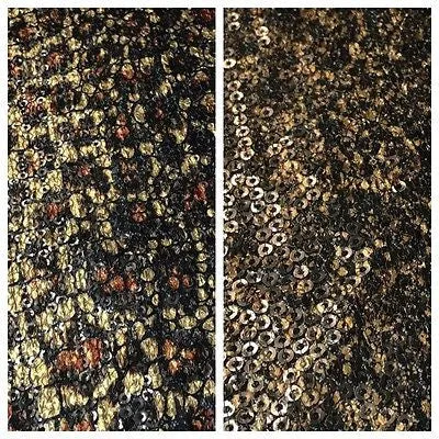 Animal Print Sequin One way stretch dress fabric 55" Wide M636 Mtex