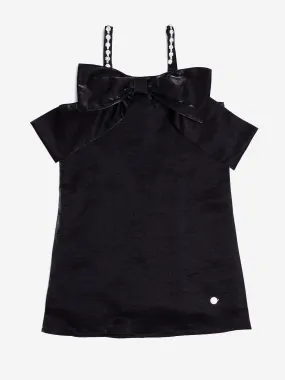 BCBG Girls Jewel Strap Taffeta Dress in Black