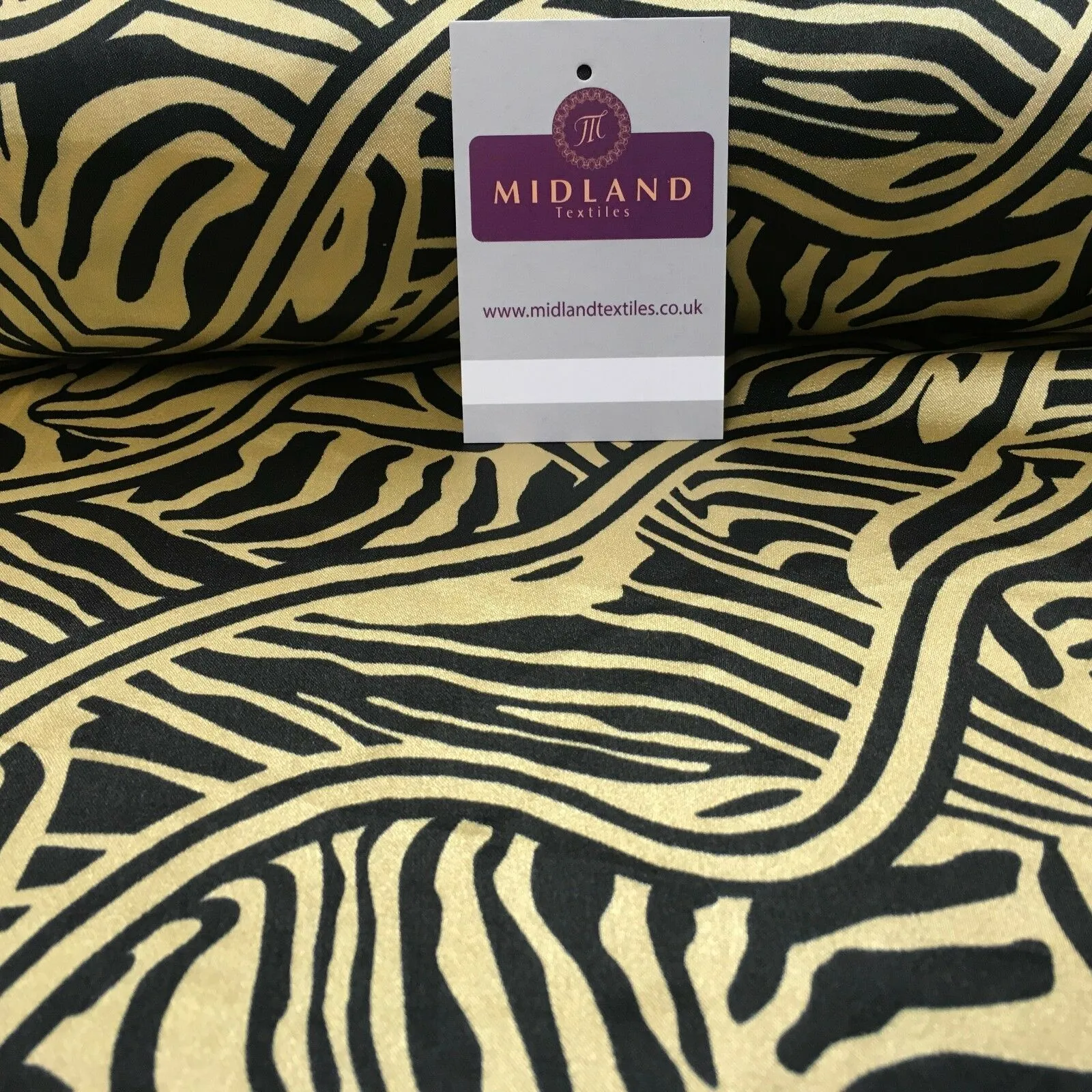Black & Gold Floral Printed Satin Silky Dress fabric 55" Wide MA1026 Mtex