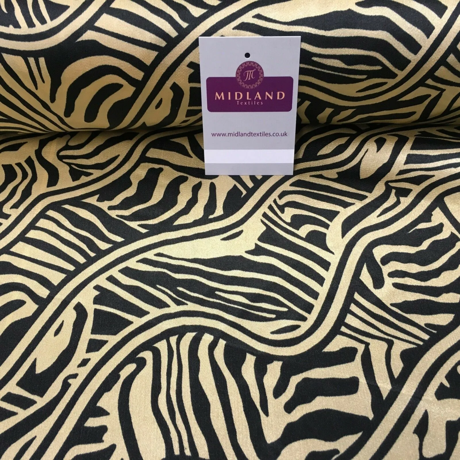 Black & Gold Floral Printed Satin Silky Dress fabric 55" Wide MA1026 Mtex