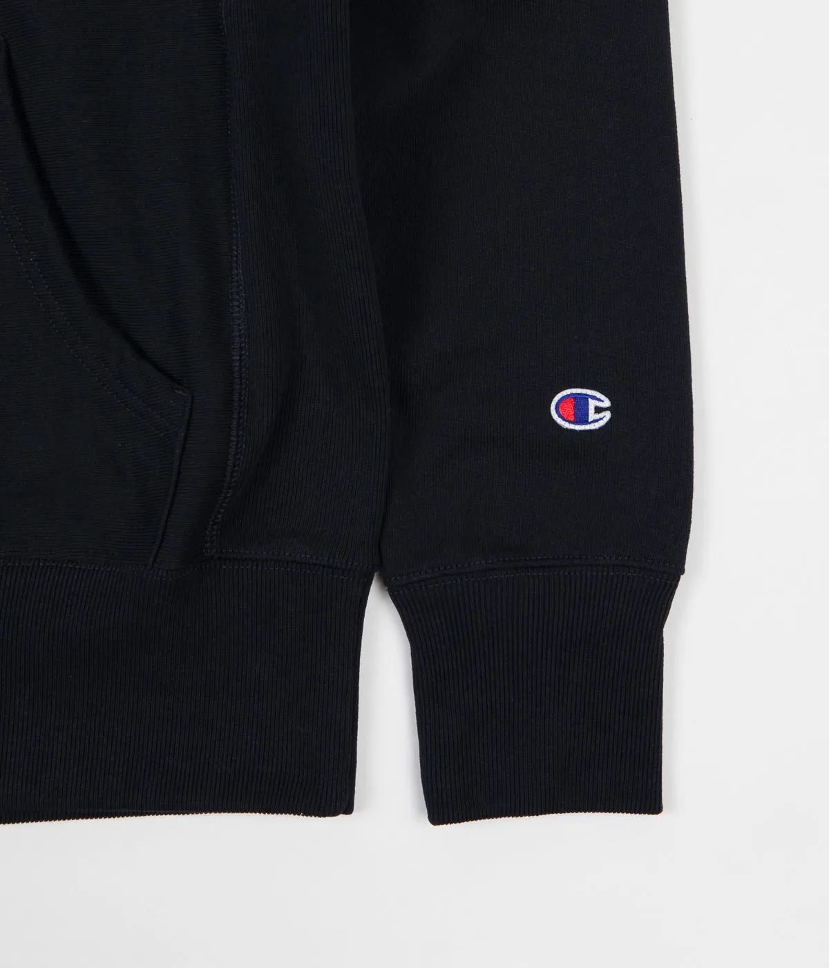 Champion Reverse Weave Script Logo Hoodie - Navy