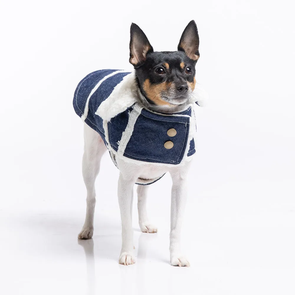 DCNY Sherpa Lined Denim Ranch Coat