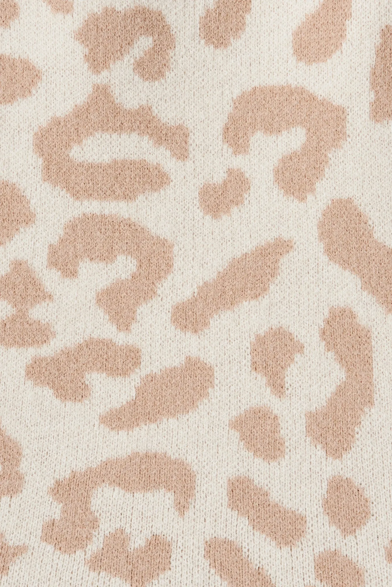 Fairlop Knit In Beige With Brown Leopard Wool Blend