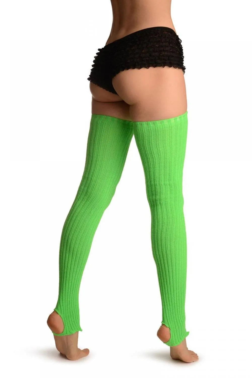 Neon Green Stirrup Dance/Ballet Leg Warmers