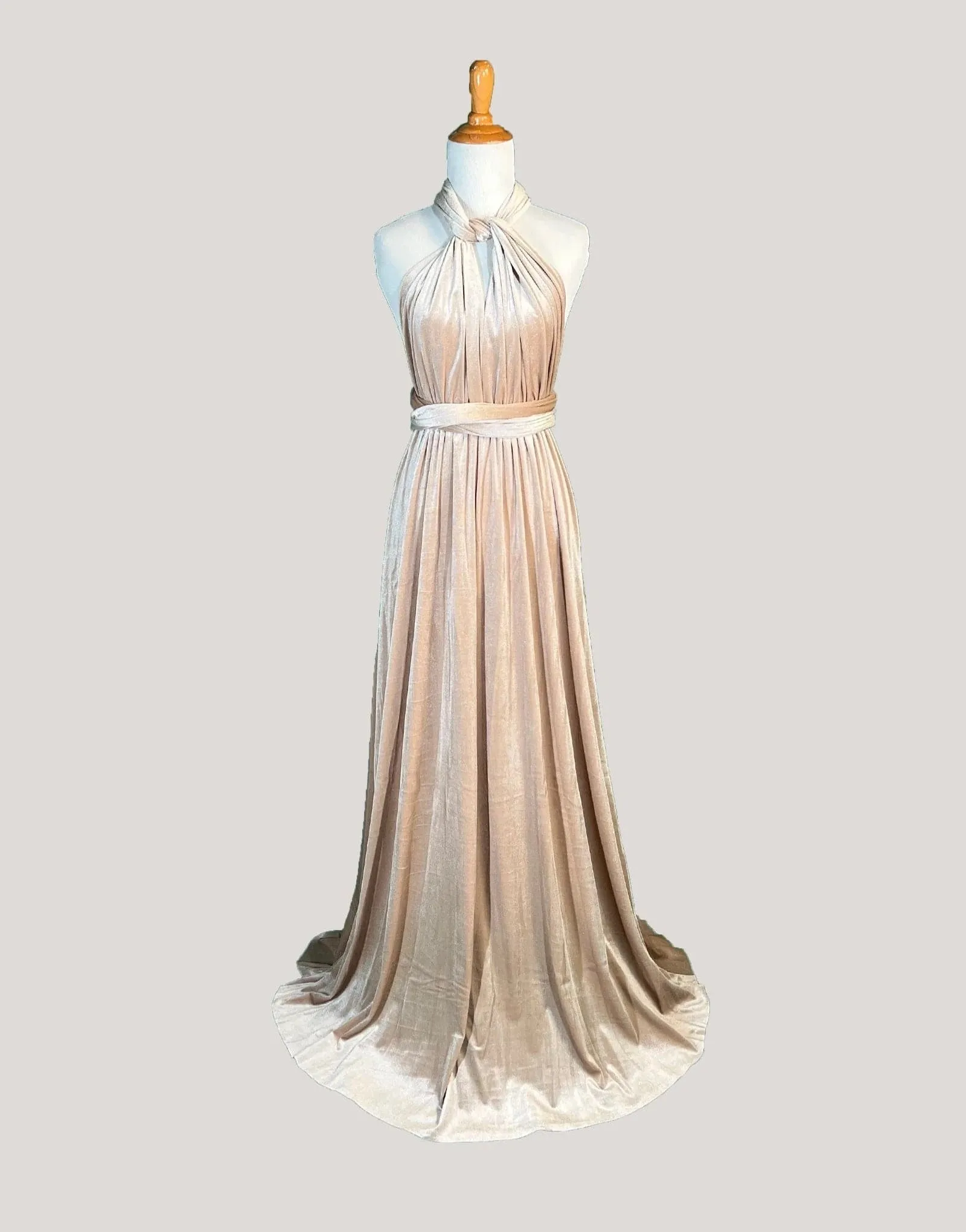 Sand Velvet Infinity Dress/ Wrap Convertible Bridesmaid Dress,Y20-4