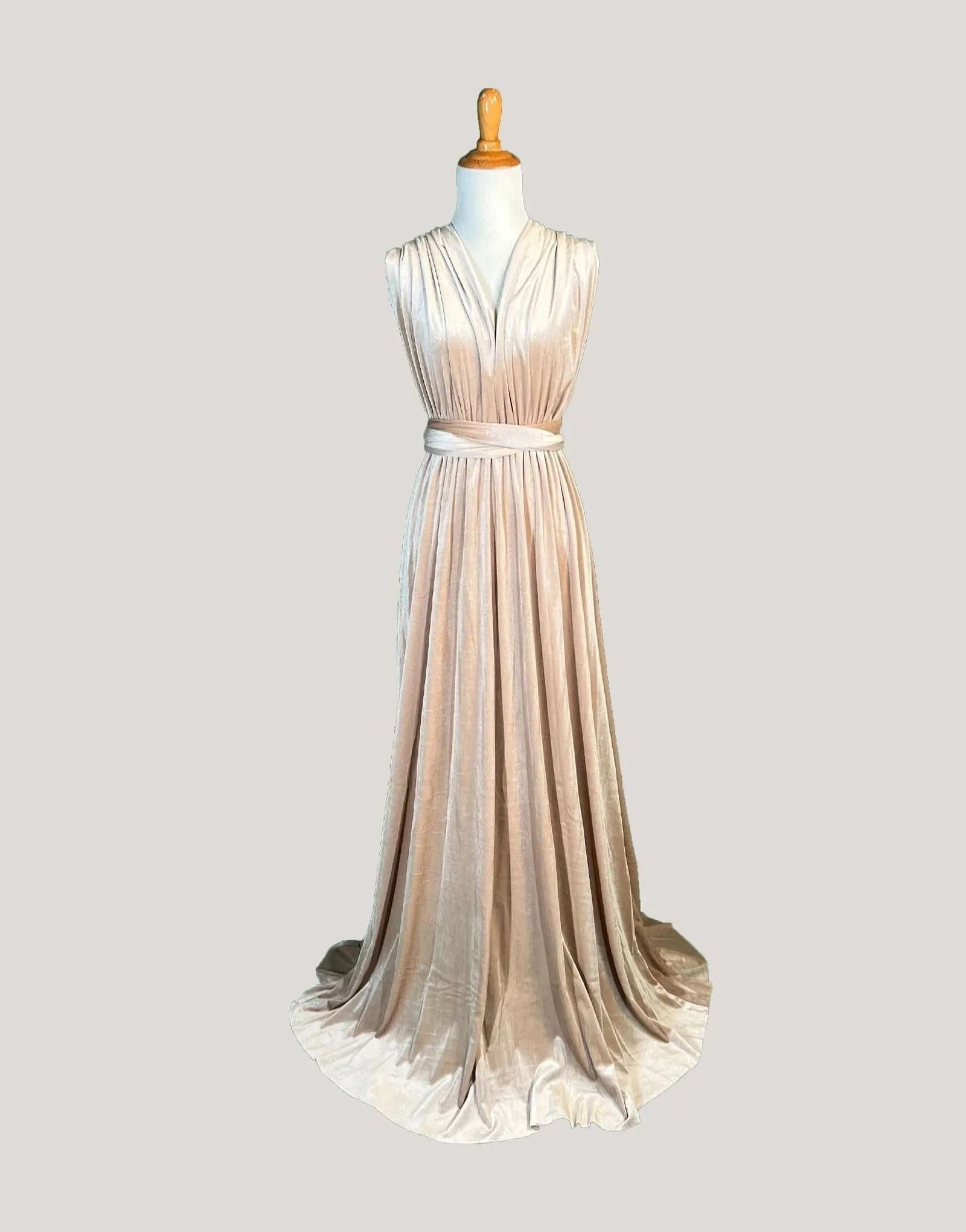 Sand Velvet Infinity Dress/ Wrap Convertible Bridesmaid Dress,Y20-4