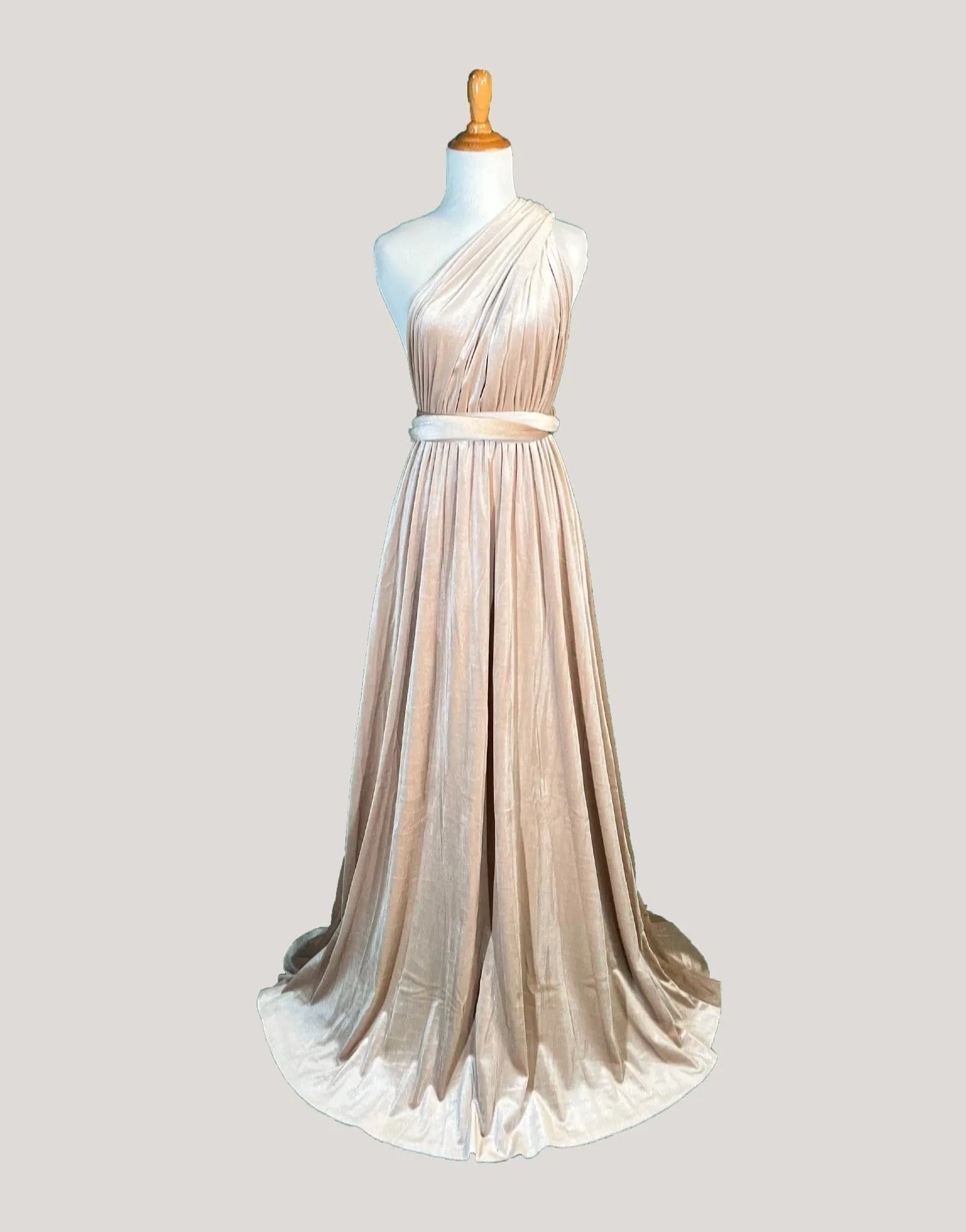Sand Velvet Infinity Dress/ Wrap Convertible Bridesmaid Dress,Y20-4