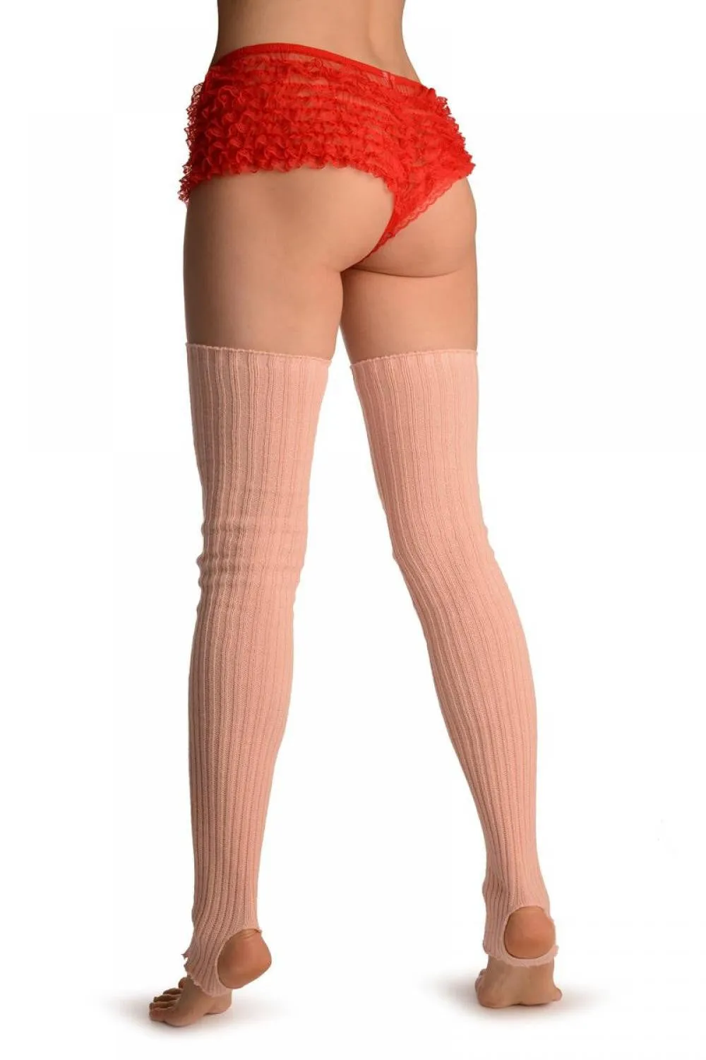 Tea Rose Pink Stirrup Dance/Ballet Leg Warmers