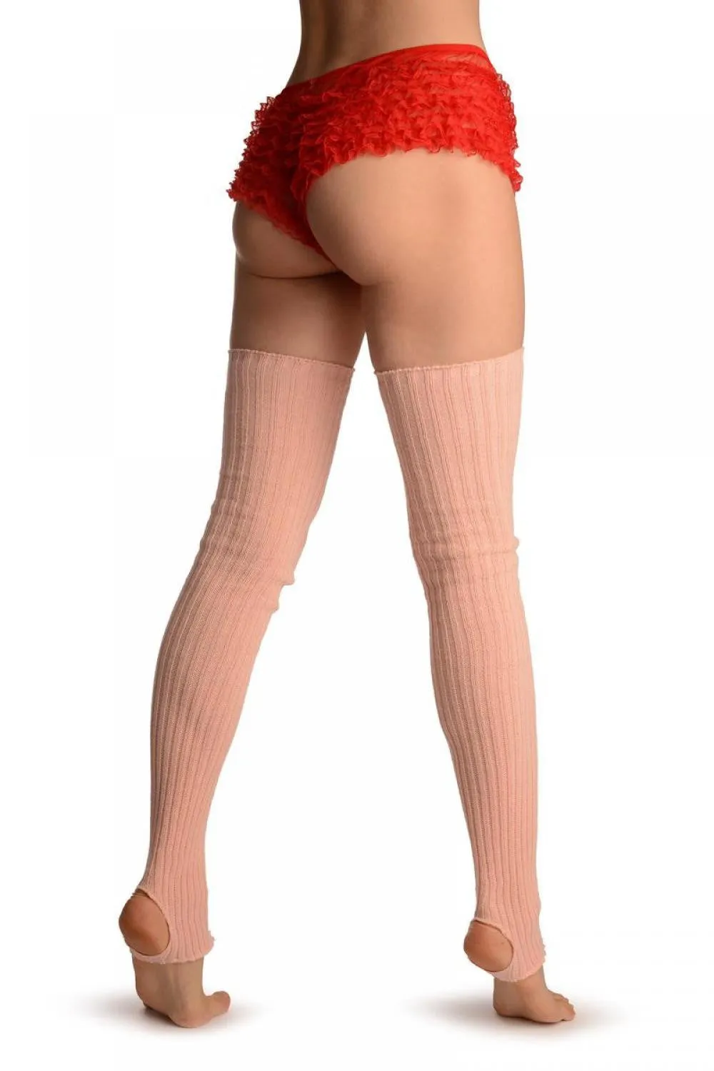 Tea Rose Pink Stirrup Dance/Ballet Leg Warmers